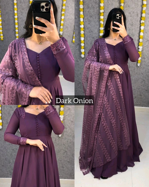 Riya Gown - 4XL, Onion