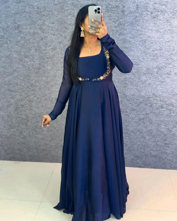 3 In 1 Gown - S, Navy Blue