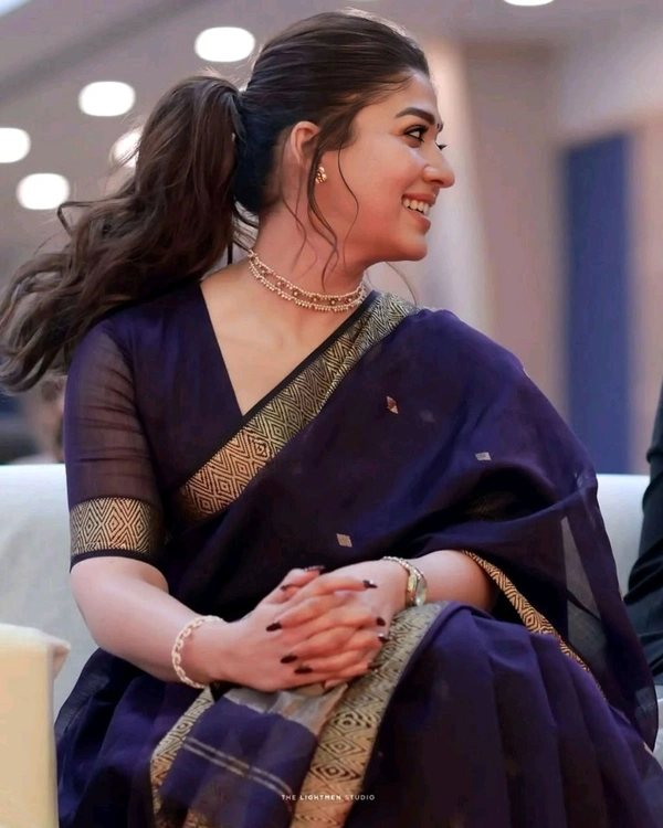 Nayanthara Purple Saree