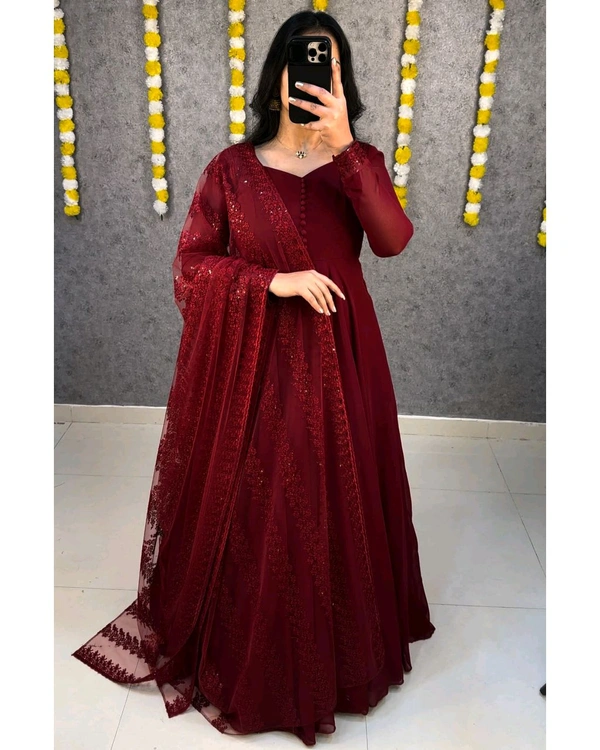 Angel Gown - L, Maroon