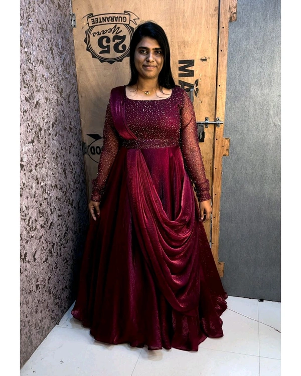 Minmini drape Gown - S, Wine