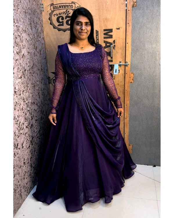 Minmini drape Gown - 3XL, Deep purple