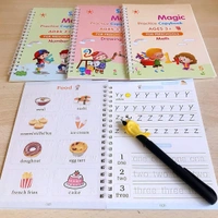 Magic Practice Copybook Set – 4 Reusable Handwriting Books + 10 Refills + 1 Pen + 1 Grip | Number & Letter Tracing for Kids, Calligraphy & Writing Practice
