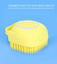 Bath Body Brush with Shampoo Dispenser for Women – Soft Silicone Bristles Palm Body Massage Brush, Back Scrubber for Exfoliating & Deep Cleaning