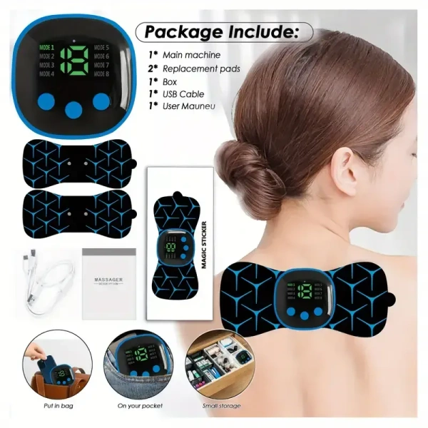 Butterfly Electric Neck Massager โ Cordless Full Body Massage Device with Remote Control | Portable & Relaxing Massage for Neck, Back & Shoulders โ SKVWORLD
