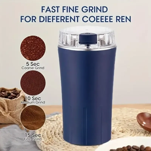 One-Touch Electric Stainless Steel Grinding Machine | High-Powered Coffee, Spice & Nut Grinder | Portable & Easy-to-Use Kitchen Essential