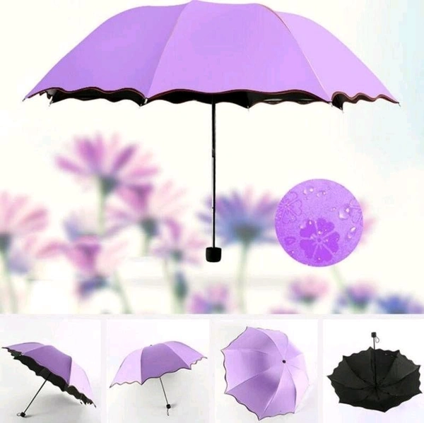 Magic Flower Travel Umbrella – Compact, Lightweight, UV Protection & Water-Reactive Design