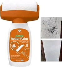 Wall Repair Roller Brush with Wall Repair Paste, Wall Paint, Touch Up White Wall Paint, Small Roller Wall Paint,Touch Up Paint, White, Repair, White Wall Repair Cream for Repairs