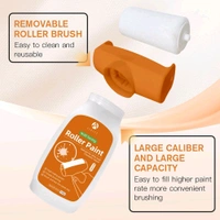 Wall Repair Roller Brush with Wall Repair Paste, Wall Paint, Touch Up White Wall Paint, Small Roller Wall Paint,Touch Up Paint, White, Repair, White Wall Repair Cream for Repairs