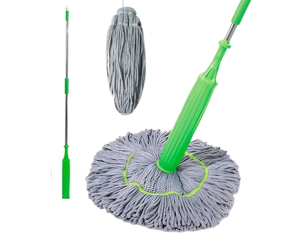 Hands-Free Rotating Self-Twist Mop | 360° Spin Mop for Wet & Dry Cleaning | 1-Second Squeeze, Super Absorbent & Decontaminating Microfiber Mop for Home, Kitchen, Bathroom & Floor Cleaning