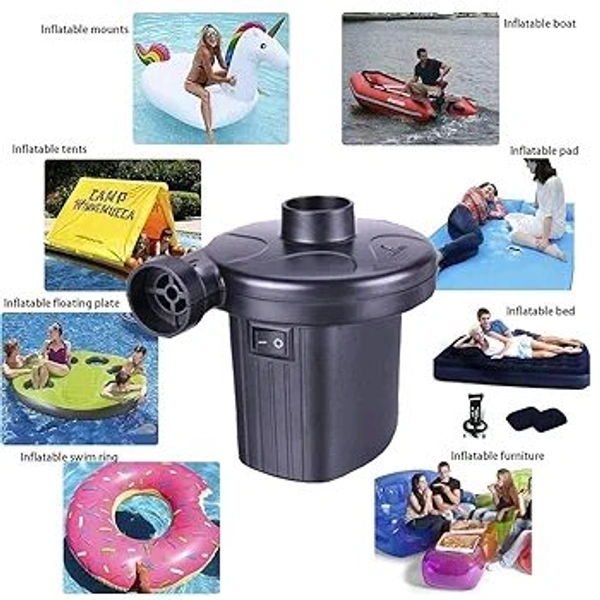 Electric Air Pump, 2 in 1 Inflate and Deflate Portable Corded Electric Air Pump with 3 Air Nozzles for Air Mattress, Sofa, Pool, Quick-Fill Inflator Deflator