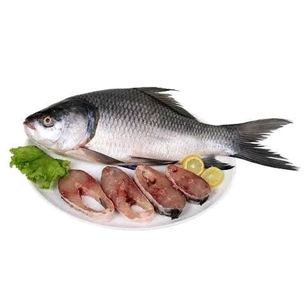 Local Katla Fish Cut Pieces (With Head & Tail) - (900gm-1kg)