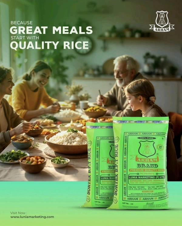 Arham Rice (Green Bag) - 26kg Bag