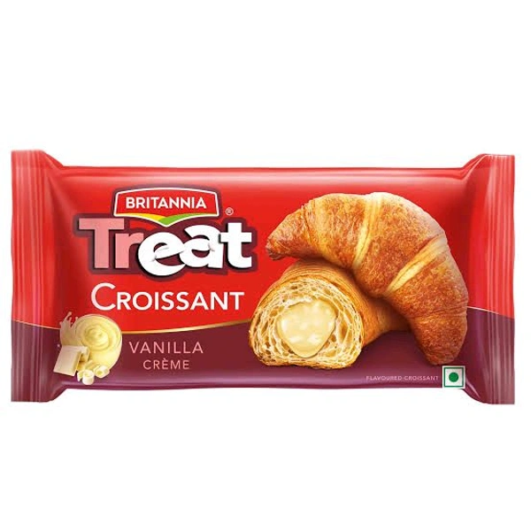 Britannia Treat Croissant - Vanilla Creme Filling, 45gm - 2 Pack
