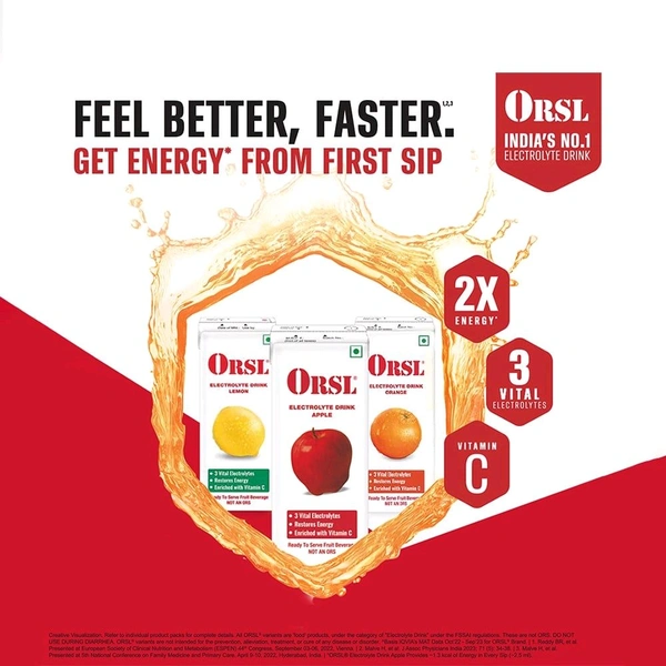 Orsl Plus Electrolyte Drink Orange - 200ml Pack
