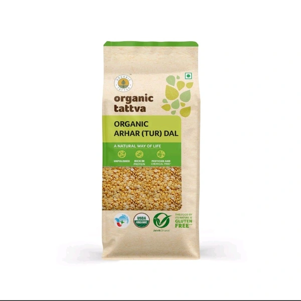 Organic Tattva Organic Arhar (Tur) Dal, 500g