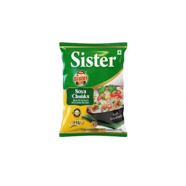 Sister Soya Chunks (Soyabean) - Small Soyabadi 50g (Pack Of 2)