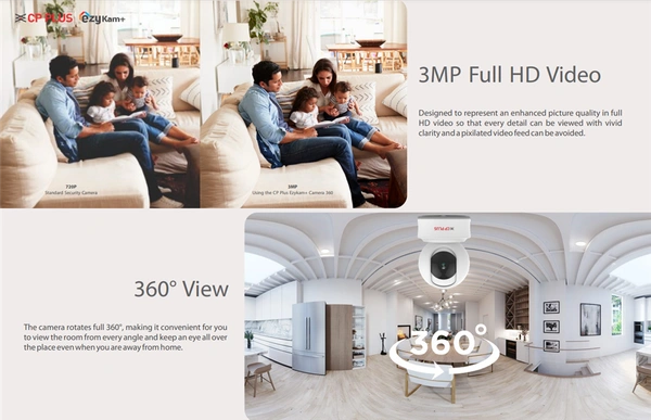 CP-PLUS Wifi Home Camera  - WHITE, Ezykam Wifi home camera