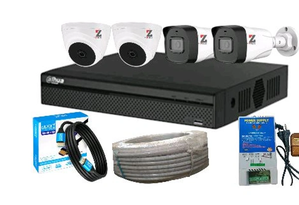 4CCTV CAMERA SETUP With Branded DVR As CP Plus, Hikvision, Dahua