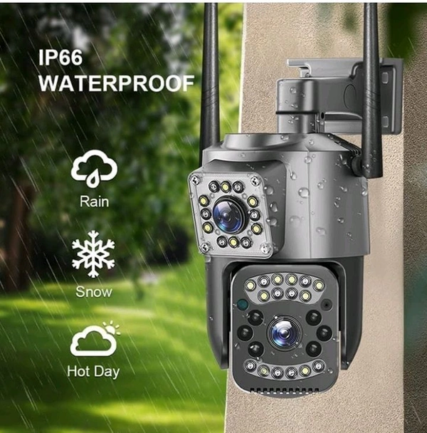 Dual Lens Camera WiFi Networks Supported Outdoor Camera 