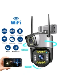 Dual Lens Camera WiFi Networks Supported Outdoor Camera
