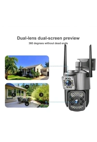 Dual Lens Camera WiFi Networks Supported Outdoor Camera