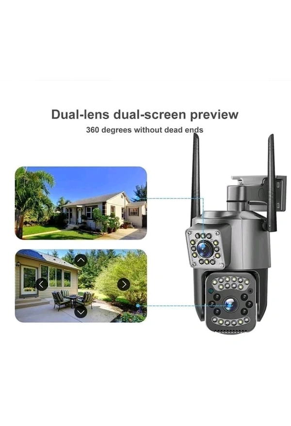 Dual Lens Camera WiFi Networks Supported Outdoor Camera