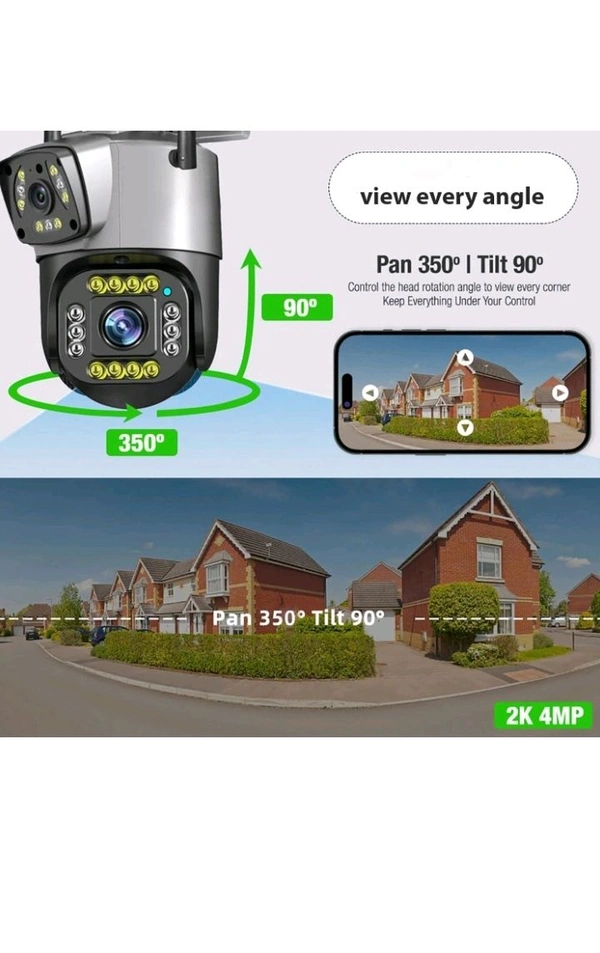 Dual Lens Camera WiFi Networks Supported Outdoor Camera