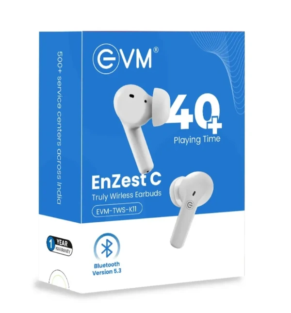 EVM Wireless Bluetooth Earbuds White Enzest NEO TWS-K12