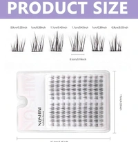 MAYCREATE® 120pcs Lash Clusters DIY Eyelash Extensions for Women, Cluster Lashes Wispy False Eyelashes 9-11MM Mixed, Natural Long Individual Flare Lashes Cluster False Eyelashes.