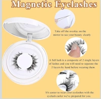 Magnetic Eyelashes Kit, Reusable Magnetic Lashes with Applicator, Natural Wispy Cluster Lashes, No Glue Clear Band False Eyelashes for Women Daily Makeup
