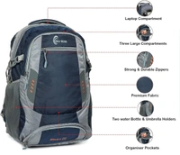 Half Moon Extra Large Size 55L Waterproof Rucksack Bags/Trekking Back packs for Man Woman | Luggage Bag for Travelling with Laptop Compartment | For Hiking, Travel Tracking Backpack for Men & Women