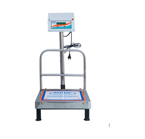 SHINE DIGITAL SCALE SHINE Digital 500KG Capacity 50GM Accuracy, Flatform Weighing Machine Digital for Shop, Commercial and Industrial Pan Size - 450X550 MM, (18X22 Inches)