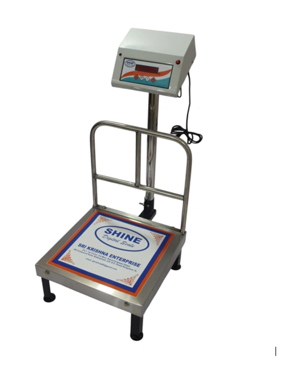 SHINE DIGITAL SCALE SHINE Digital 200KG Capacity 20GM Accuracy, Flatform Weighing Machine Digital for Shop, Commercial and Industrial Pan Size - 450X450 MM, (18X18 Inches)