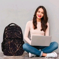 Backpacks for Women, 37L, Stylish and Trendy Casual College Backpacks for Girls, Water Resistant and Lightweight Bag for Office and Travelling - Black, 36 Ltrs