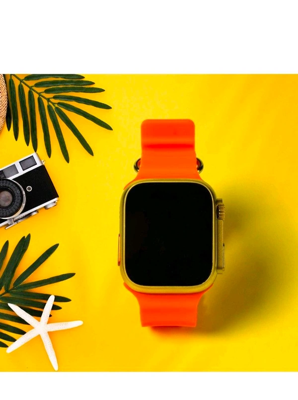 T800 Smart Watch 49mm with Bluetooth Call - Burning Orange, 49 MM