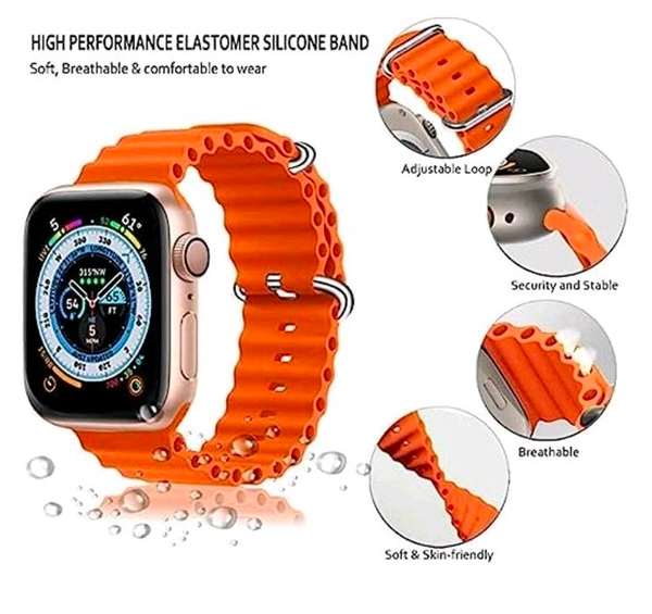 T800 Smart Watch 49mm with Bluetooth Call - Burning Orange, 49 MM