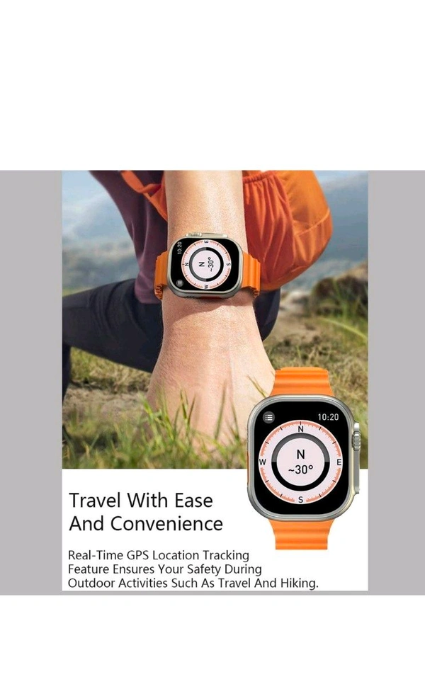 T800 Smart Watch 49mm with Bluetooth Call - Burning Orange, 49 MM