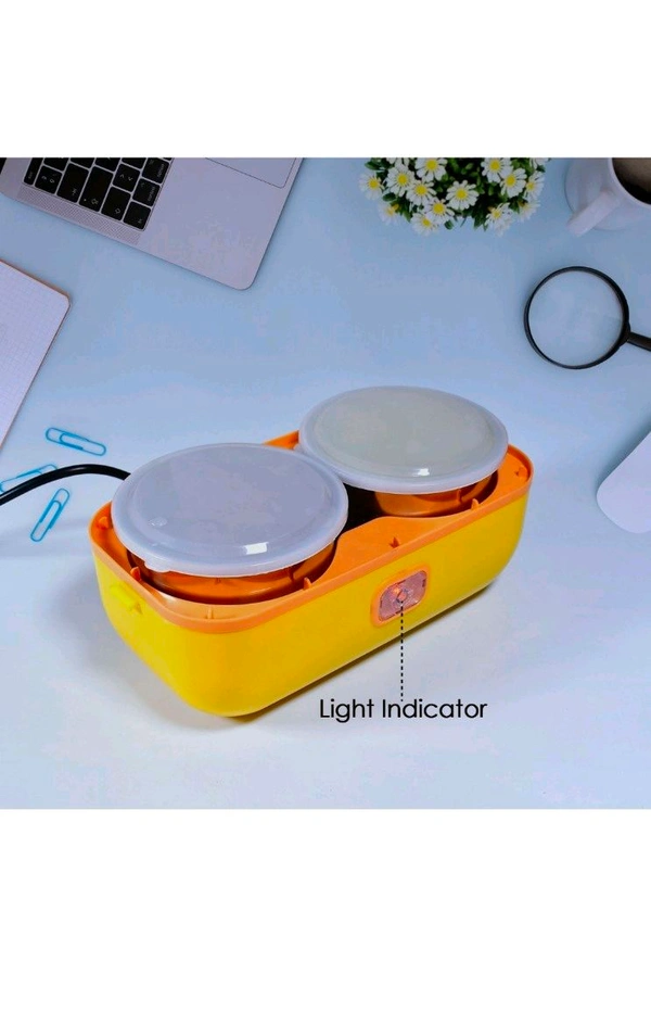 2Layer Electric Lunch Box for Office, Portable Lunch Warmer with Removable 4 Stainless Steel Container.