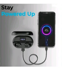 Tws Dual Pairing Earbuds with Mic Advanced ENC, Long Playtime Headset - Black