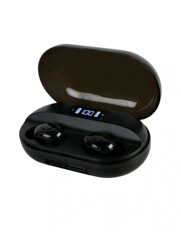 Tws Dual Pairing Earbuds with Mic Advanced ENC, Long Playtime Headset - Black