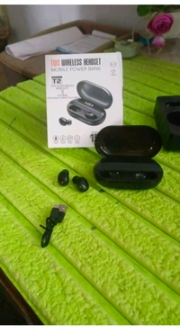 Tws Dual Pairing Earbuds with Mic Advanced ENC, Long Playtime Headset - Black