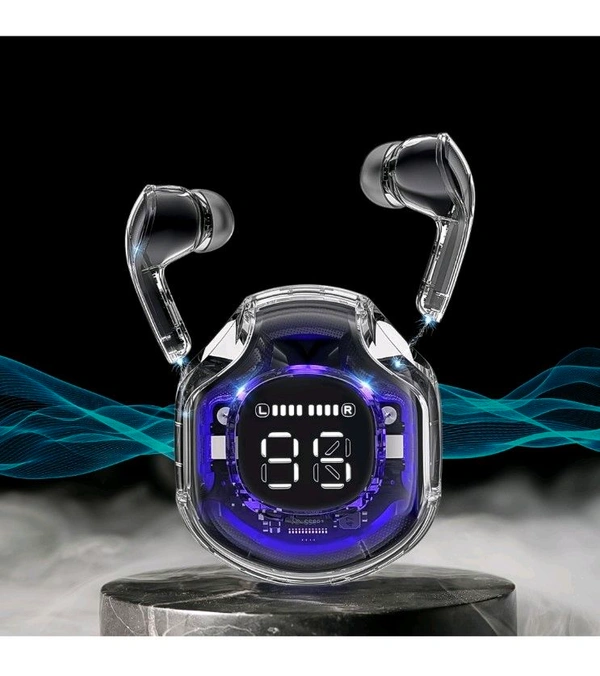 Bluetooth Headphones, Wireless Bluetooth 5.3 In-Ear with Microphones, 200mAh Battery, Transparent LED Display, ENC Noise Cancelling Earbuds, Earphones (1 Pc)