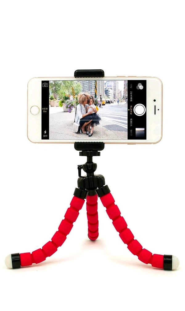 Portable Mini Octopus Tripod Stand with Phone Holder for Live Selfie, Mobile Phone Portable and Adjustable Stent - Mini