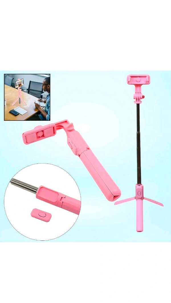 Portable Foldable Selfie Stick with Remote Control, 3-Axis Tripod Hand Stabilizer for Smartphones, TikTok Vlog YouTuber Video Recording (1 Pc)