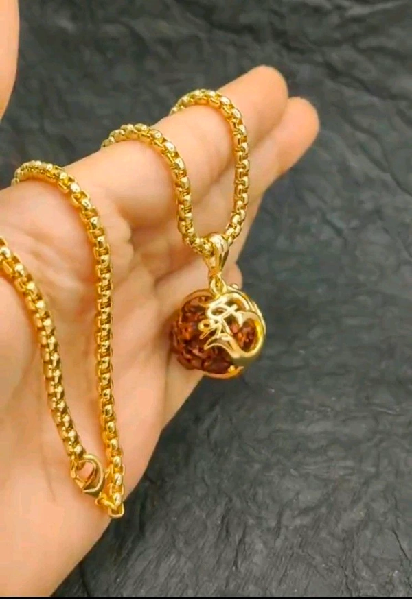Chains & Locket - Om Rudraksha Pendant With Chain