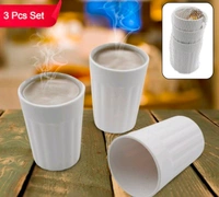 Small Plastic Coffee / Tea Cups / Glass Reusable Plastic Cup Mug Lightweight Microwavable Safe Unbreakable Camping Coffee Mugs for Tea Milk Water Juice Tea (3 Pcs Set)