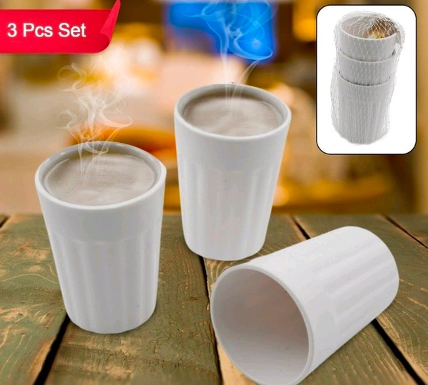Small Plastic Coffee / Tea Cups / Glass Reusable Plastic Cup Mug Lightweight Microwavable Safe Unbreakable Camping Coffee Mugs for Tea Milk Water Juice Tea (3 Pcs Set)