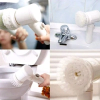 Portable Electric Cleaning Brush with 3 Replaceable Brush Heads (5 In 1) - White