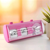 Elegant Desk Clock with Date & Day Display, Alarm System & Manual Date & Day (1 Pc)